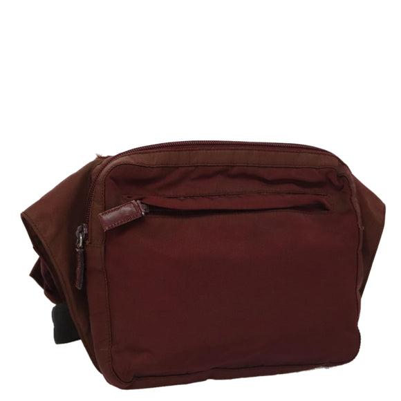 PRADA Shoulder Bag Nylon Red Silver Auth ti2546