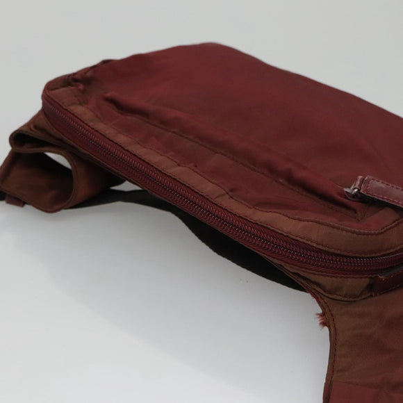 PRADA Shoulder Bag Nylon Red Silver Auth ti2546