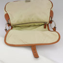 PRADA Shoulder Bag Nylon Leather Beige Brown Silver Auth ti2547-10