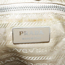 PRADA Shoulder Bag Nylon Leather Beige Brown Silver Auth ti2547-20