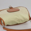 PRADA Shoulder Bag Nylon Leather Beige Brown Silver Auth ti2547-6