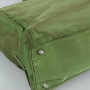 PRADA Hand Bag Nylon Khaki Silver Auth ti2552-14