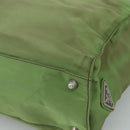 PRADA Hand Bag Nylon Khaki Silver Auth ti2552-15