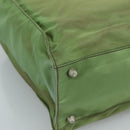 PRADA Hand Bag Nylon Khaki Silver Auth ti2552-16