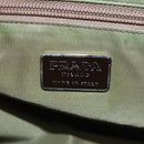 PRADA Hand Bag Nylon Khaki Silver Auth ti2552-18