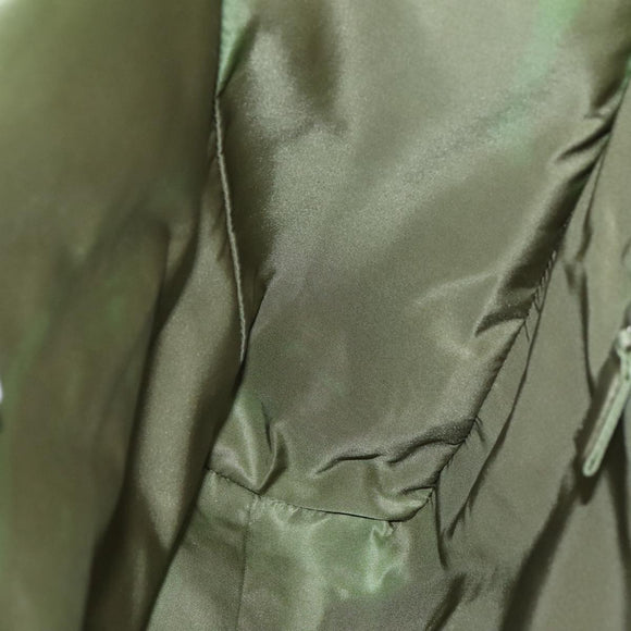 PRADA Hand Bag Nylon Khaki Silver Auth ti2552