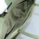 PRADA Hand Bag Nylon Khaki Silver Auth ti2552-11