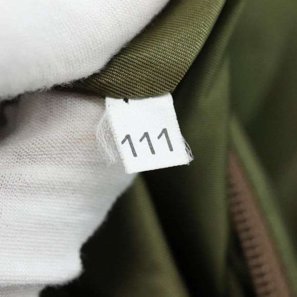 PRADA Hand Bag Nylon Khaki Silver Auth ti2552