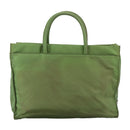 PRADA Hand Bag Nylon Khaki Silver Auth ti2552-2
