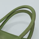 PRADA Hand Bag Nylon Khaki Silver Auth ti2552-8