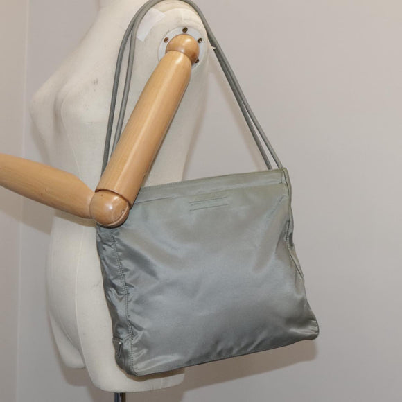 PRADA Tote Bag Nylon Gray Auth ti2553