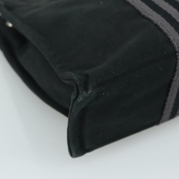HERMES Fourre Tout PM Tote Bag Canvas Black Gray Auth ti2562
