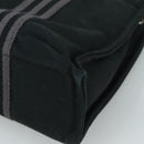 HERMES Fourre Tout PM Tote Bag Canvas Black Gray Auth ti2562-15