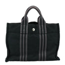 HERMES Fourre Tout PM Tote Bag Canvas Black Gray Auth ti2562-2