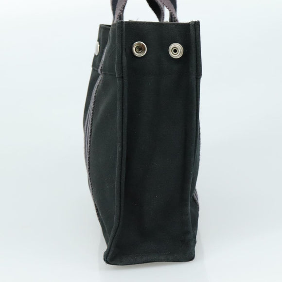 HERMES Fourre Tout PM Tote Bag Canvas Black Gray Auth ti2562