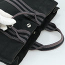 HERMES Fourre Tout PM Tote Bag Canvas Black Gray Auth ti2562-6