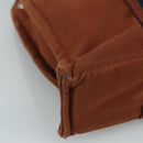 HERMES Tote Bag Canvas Brown Silver Auth ti2564-14