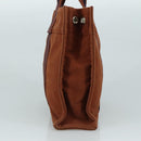 HERMES Tote Bag Canvas Brown Silver Auth ti2564-4