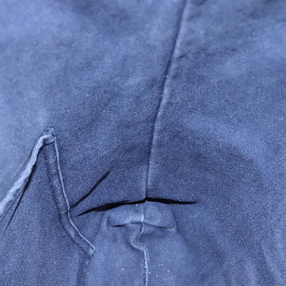 HERMES Fourre Tout Cabas Tote Bag Canvas Navy Khaki Auth ti2566