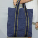 HERMES Fourre Tout Cabas Tote Bag Canvas Navy Khaki Auth ti2566-18
