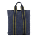HERMES Fourre Tout Cabas Tote Bag Canvas Navy Khaki Auth ti2566-3