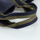 HERMES Fourre Tout Cabas Tote Bag Canvas Navy Khaki Auth ti2566-7