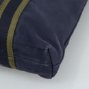 HERMES Fourre Tout cabas Tote Bag Canvas Navy Silver Auth ti2567-10