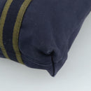 HERMES Fourre Tout cabas Tote Bag Canvas Navy Silver Auth ti2567-12