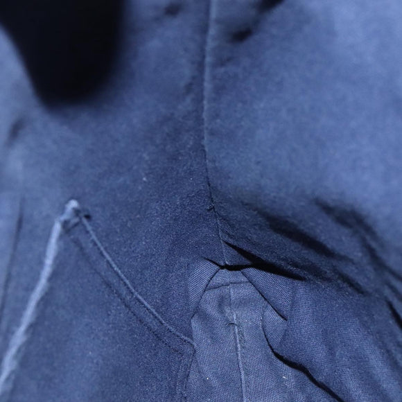 HERMES Fourre Tout cabas Tote Bag Canvas Navy Silver Auth ti2567