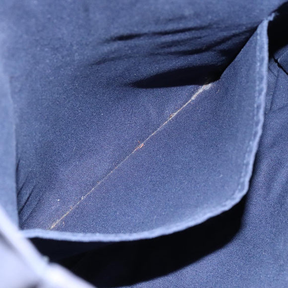 HERMES Fourre Tout cabas Tote Bag Canvas Navy Silver Auth ti2567