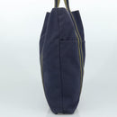 HERMES Fourre Tout cabas Tote Bag Canvas Navy Silver Auth ti2567-4