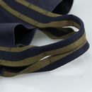 HERMES Fourre Tout cabas Tote Bag Canvas Navy Silver Auth ti2567-7