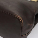 BURBERRY Hand Bag Leather Brown Gold Auth ti2571-8