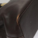 BURBERRY Hand Bag Leather Brown Gold Auth ti2571-13