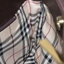 BURBERRY Hand Bag Leather Brown Gold Auth ti2571-17