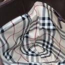 BURBERRY Hand Bag Leather Brown Gold Auth ti2571-18