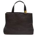 BURBERRY Hand Bag Leather Brown Gold Auth ti2571-12