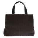 BURBERRY Hand Bag Leather Brown Gold Auth ti2571-1