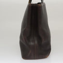 BURBERRY Hand Bag Leather Brown Gold Auth ti2571-3