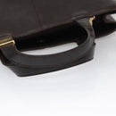BURBERRY Hand Bag Leather Brown Gold Auth ti2571-6