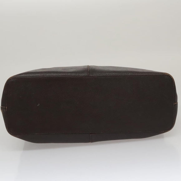 BURBERRY Hand Bag Leather Brown Gold Auth ti2571