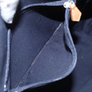 BURBERRY Hand Bag Canvas Leather Navy Silver Auth ti2572-20