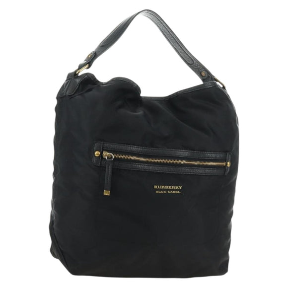 BURBERRY Blue Label Shoulder Bag Nylon Leather 2way Black Auth ti2574