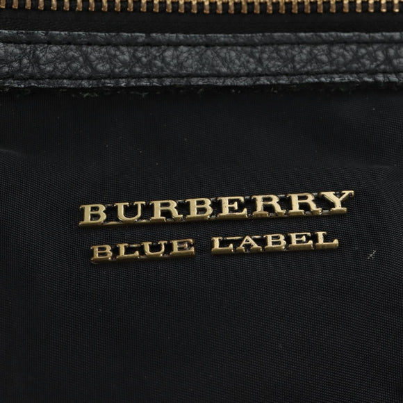 BURBERRY Blue Label Shoulder Bag Nylon Leather 2way Black Auth ti2574