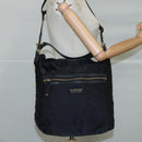 BURBERRY Blue Label Shoulder Bag Nylon Leather 2way Black Auth ti2574-22