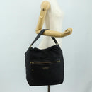 BURBERRY Blue Label Shoulder Bag Nylon Leather 2way Black Auth ti2574-24