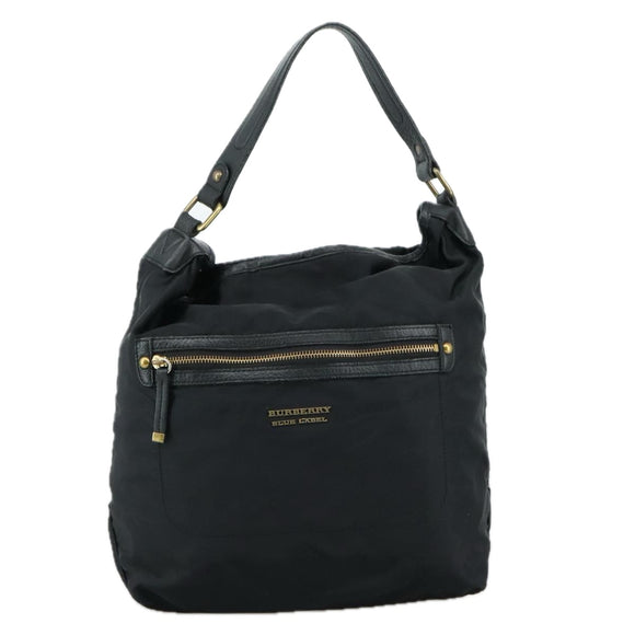 BURBERRY Blue Label Shoulder Bag Nylon Leather 2way Black Auth ti2574