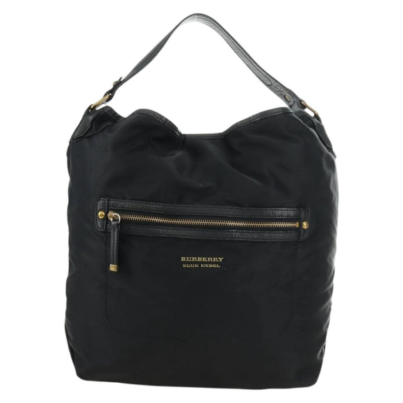 BURBERRY Blue Label Shoulder Bag Nylon Leather 2way Black Auth ti2574
