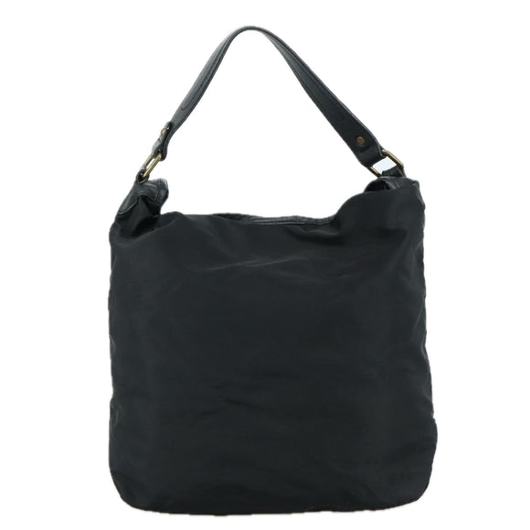 BURBERRY Blue Label Shoulder Bag Nylon Leather 2way Black Auth ti2574