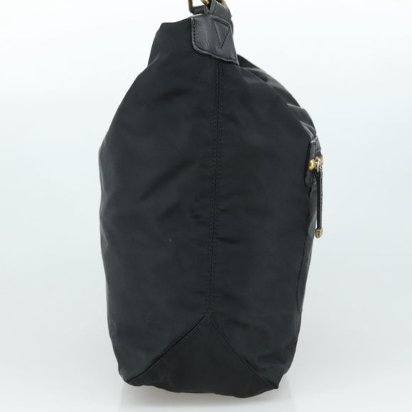 BURBERRY Blue Label Shoulder Bag Nylon Leather 2way Black Auth ti2574